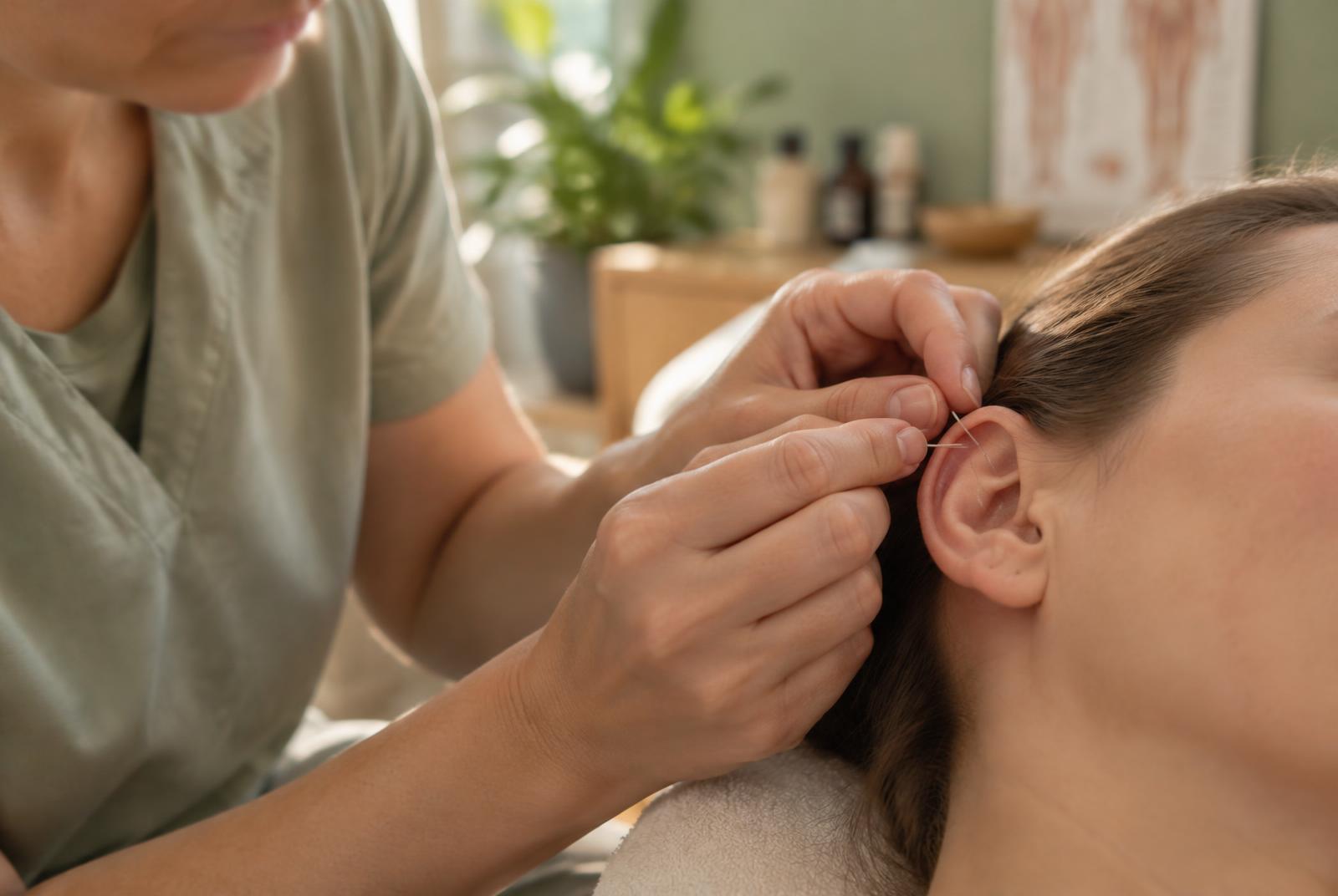 Ohrakupunktur-Behandlung in einer Naturheilpraxis