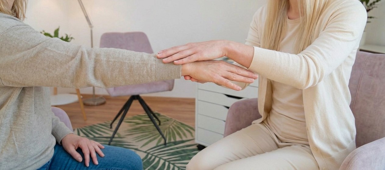 Kinesiologischer Muskeltest mit Melanie Märkl in ihrer Praxis